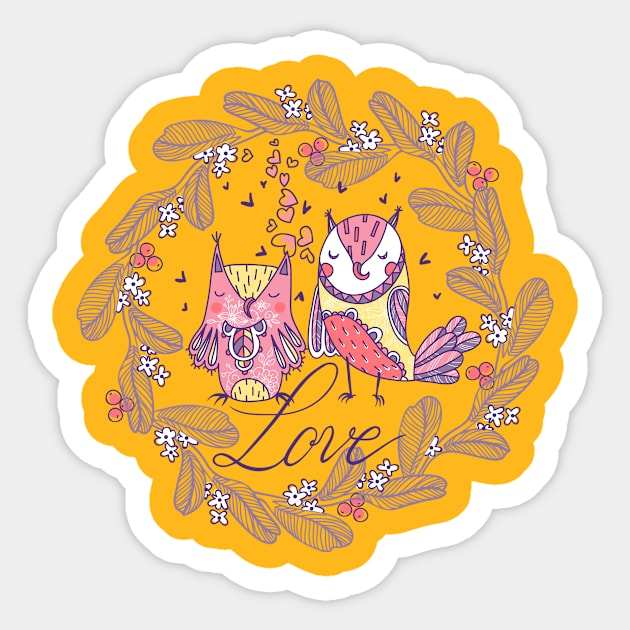 Owls Love Sticker by annapaff